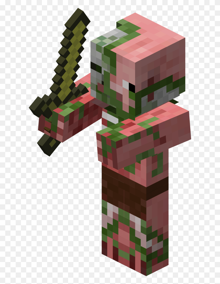 620x1024 Zombie Pigman Minecraft Mob, Toy HD PNG Download