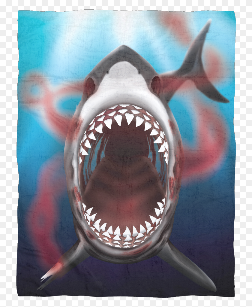 733x962 Descargar Pngzombie Undead Shark Ultra Suave Felpa Fleece Blanket Great White Shark, Sea Life, Fish, Animal Hd Png