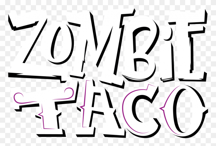 926x607 Zombietaco Logo White Stacked 01 Каллиграфия, Текст, Алфавит, Номер Hd Png Скачать