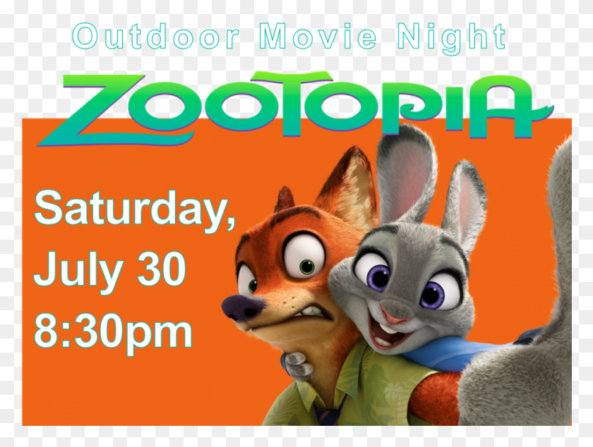 1002x738 Zootopia Movie Night Nick Wilde And Judy Hopps, Advertisement, Poster, Flyer HD PNG Download