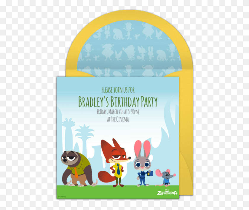 473x650 Zootopia Online Invitation Zootopia, Poster, Advertisement, Flyer HD PNG Download