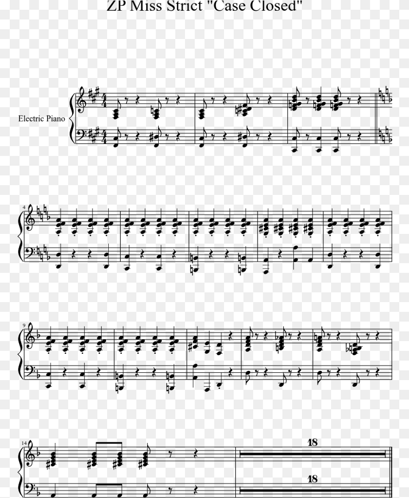 771x1022 Zp Miss Strict Quotcase Closedquot Sheet Music For Piano Sherlock Theme Violin Notes, Gray Clipart PNG