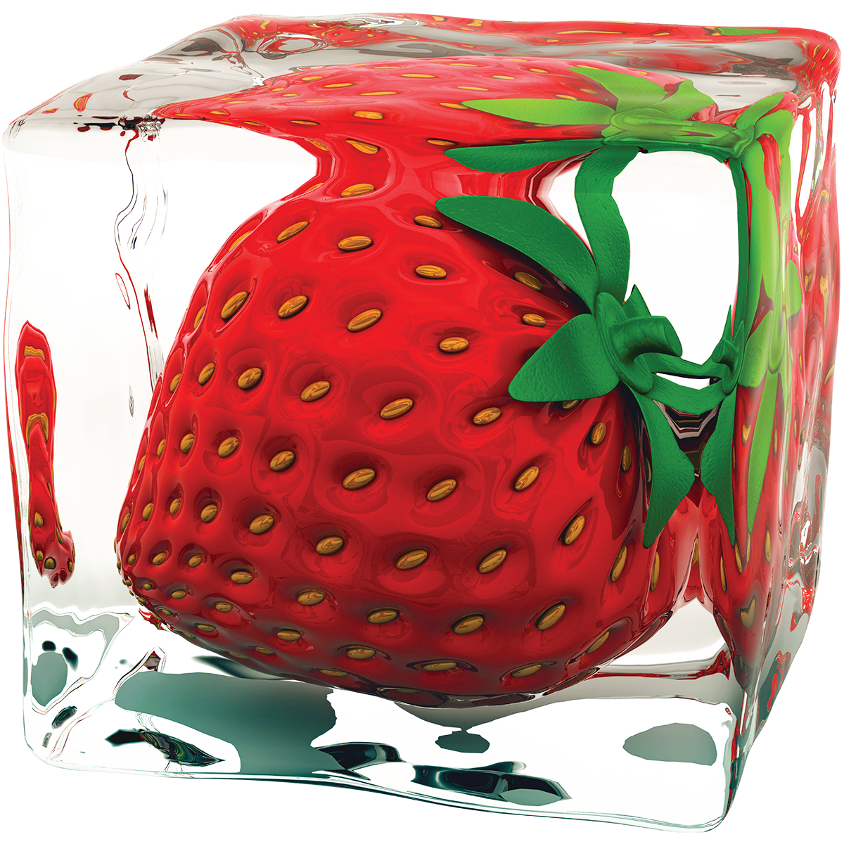 1200x1200 Strawberry Ice Cube Png